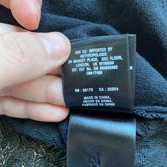 Anthropologie Afterword Cardigan Black Lace Detail - Picture 8 of 8